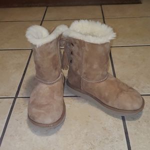 UGG KRISTABELLE Corset Bow Suede Sheepskin Boots